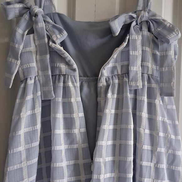 allison + kelly Light Blue & White Checkered Sundress Women's Size XS - Picture 10 of 15